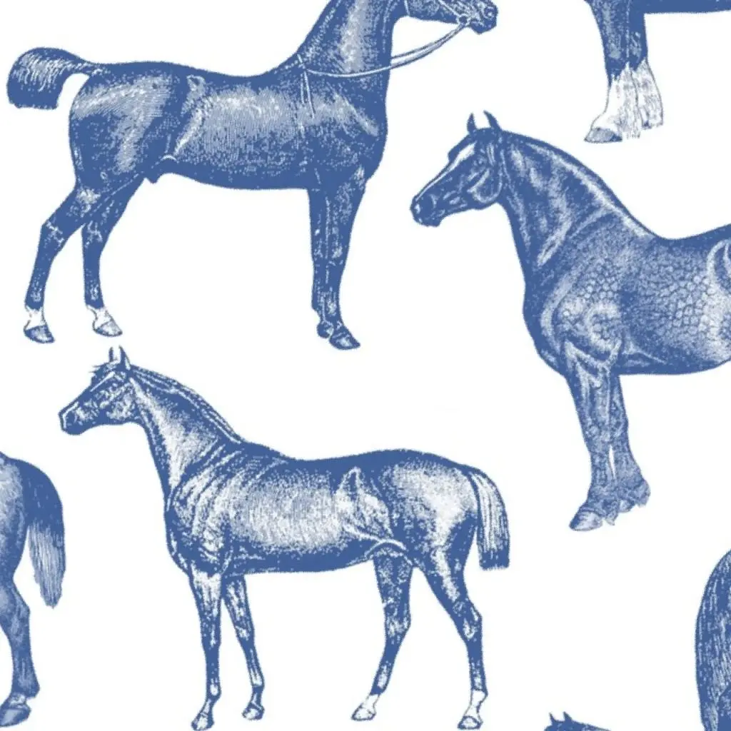 Blue Horse Pattern Wallpaper byponymacaroni