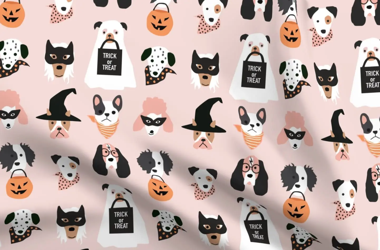 Halloween Puppies Fabric by hey_cute_design