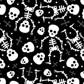 Black and white skeleton design