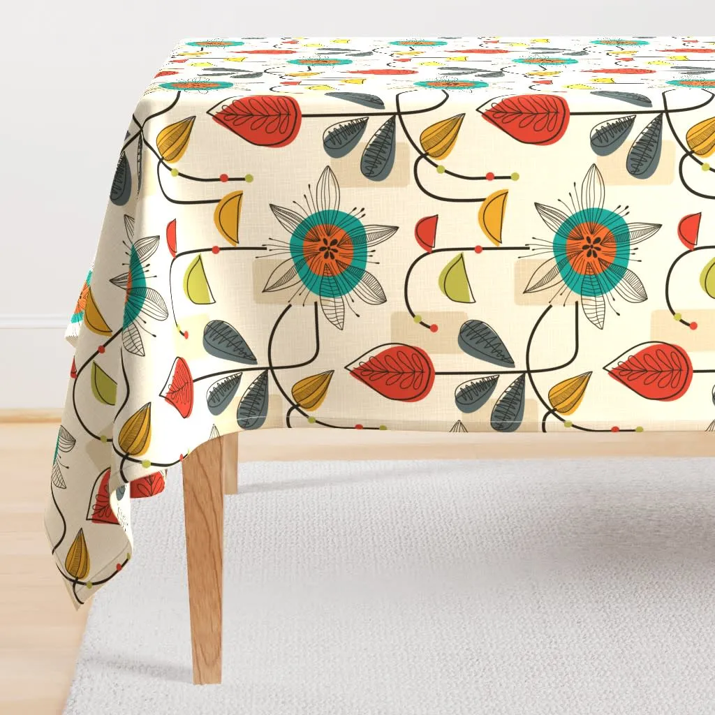 Floral mid century modern rectangular placemat