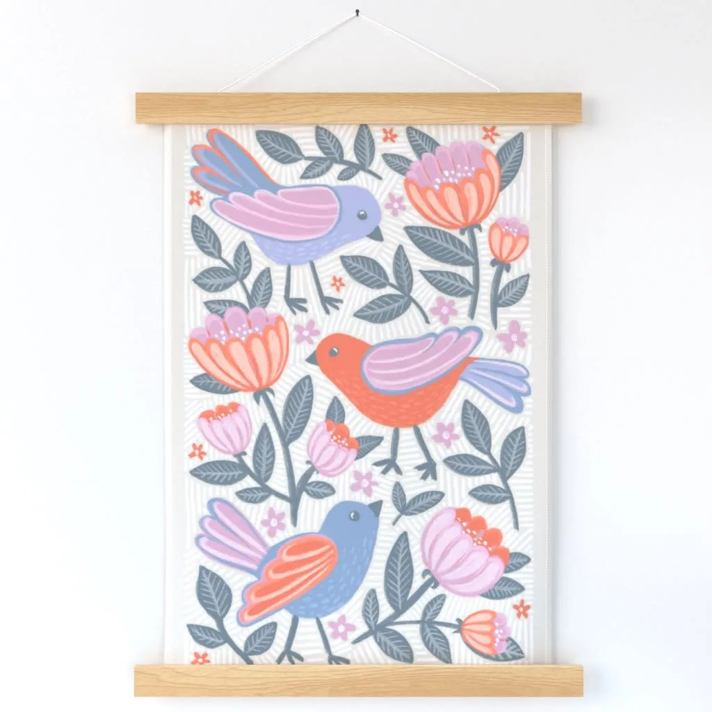 Pastel birds wall hanging