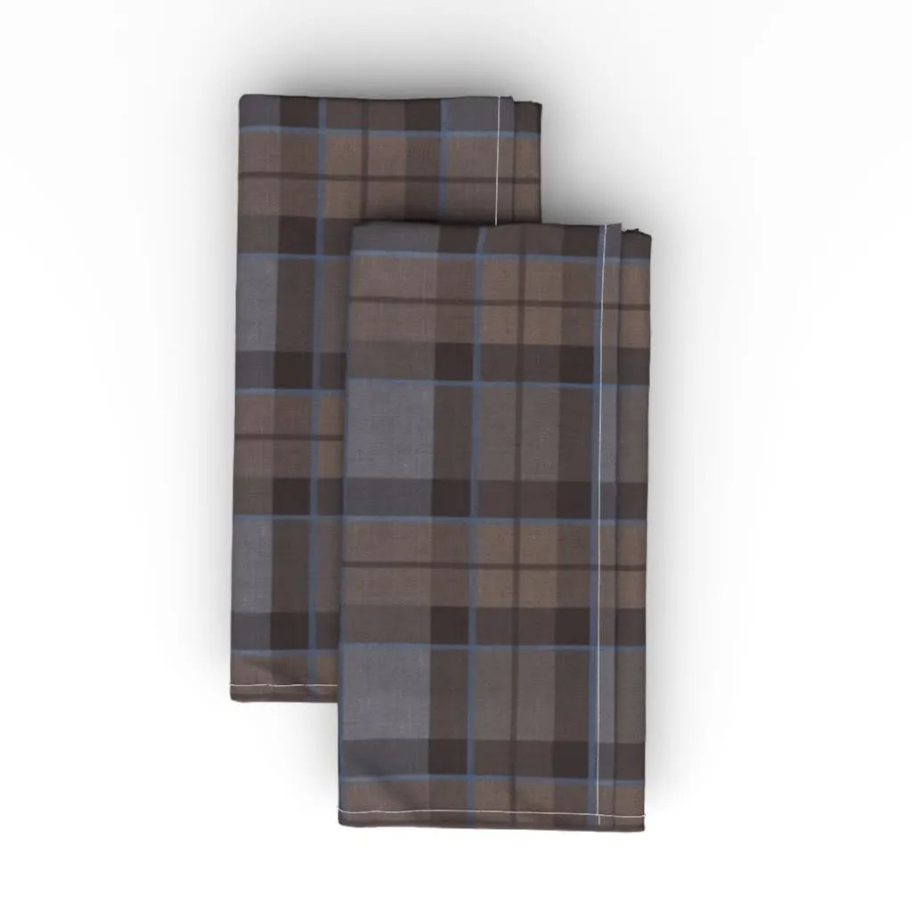 Brown plaid dinner napkins