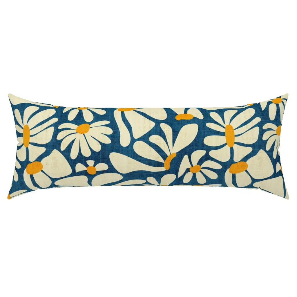 Abstract floral extra long lumbar throw pillow