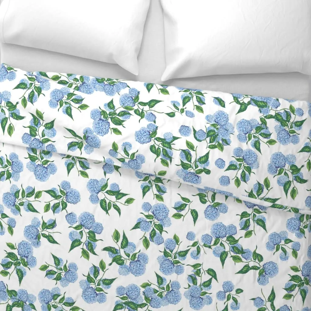 Blue hydrangea duvet cover