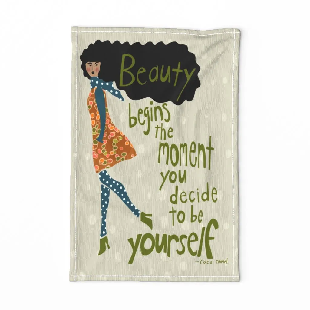 Be yourself saying tea towel