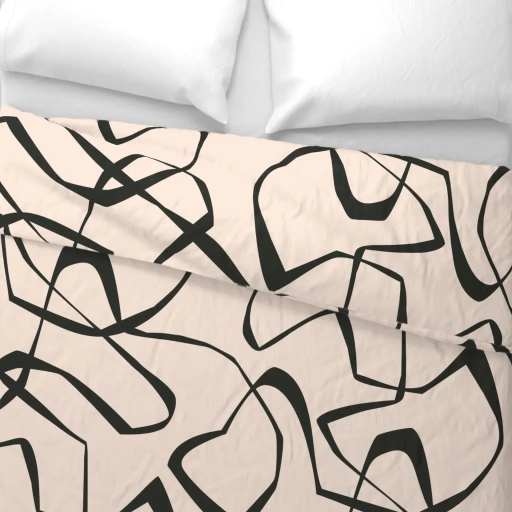 Squiggily black line duvet cover