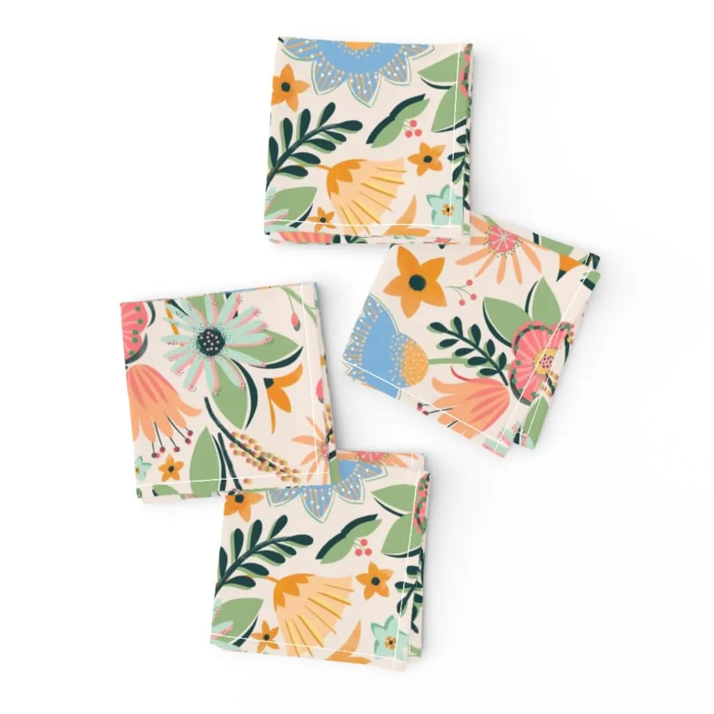 Floral cocktail napkins