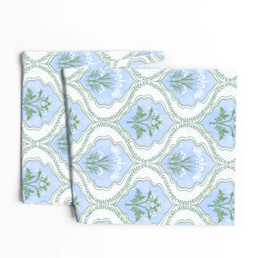 Light blue floral table runner